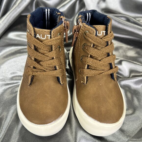 Nautica Palar Toddler’s 5 Chukka Boots  Dress Lace Up Zipper Ankle Tan Fall - Picture 6 of 16